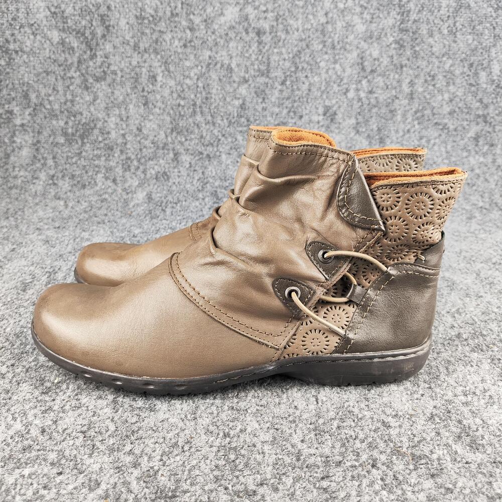 Cobb Hill Boots Womens Size 10 Brown Leather Ankle Zip Booties 019527 Comfort